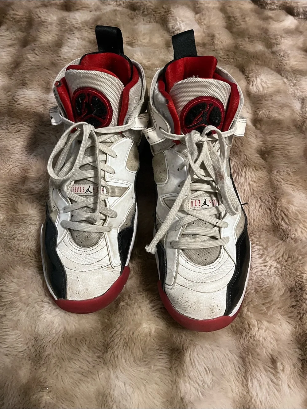 Jordan Men's White, Red & Black High-Top Basketball Sneakers